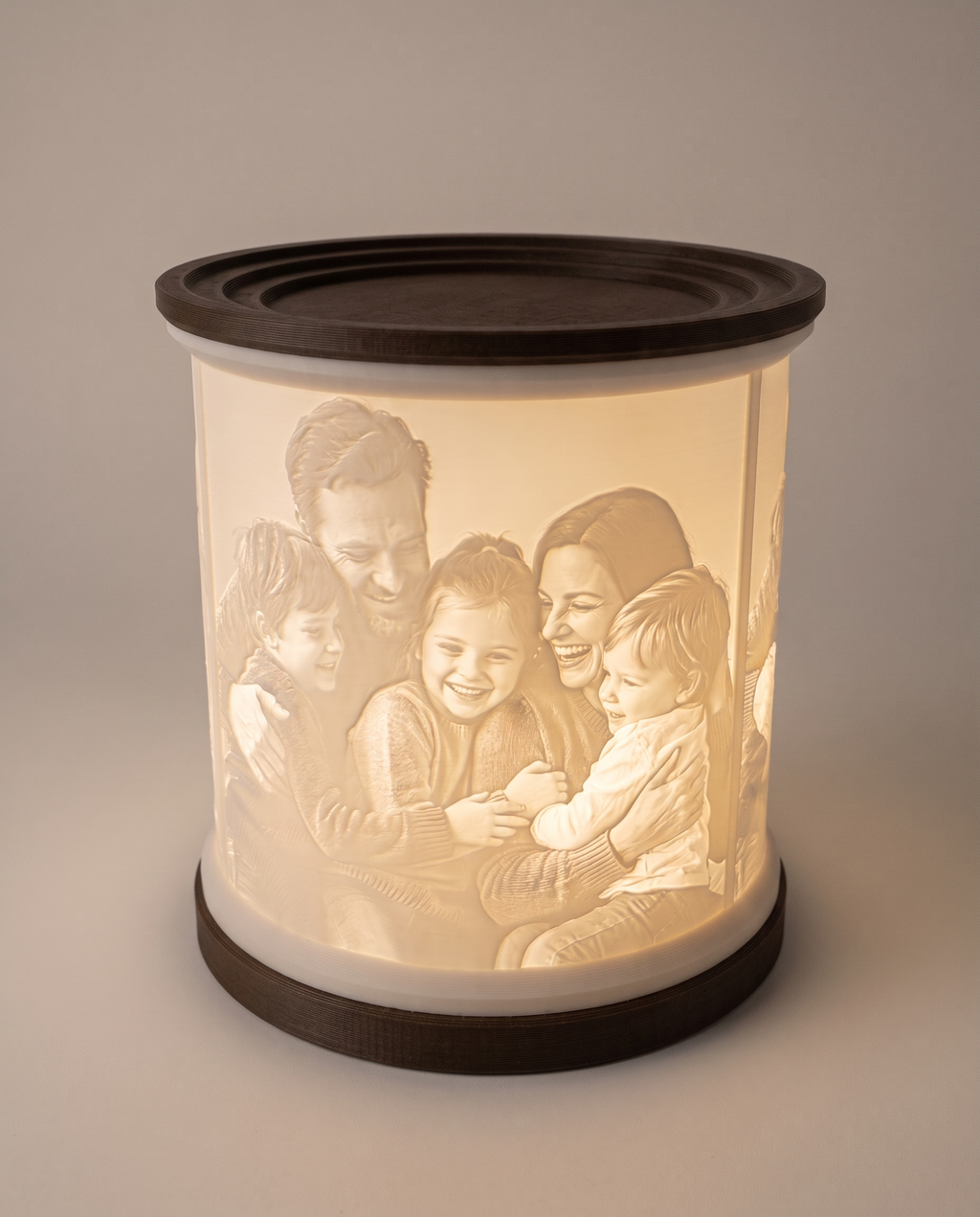 Lithophanie-Lampe Einzeln – Hero mit Familienmotiv