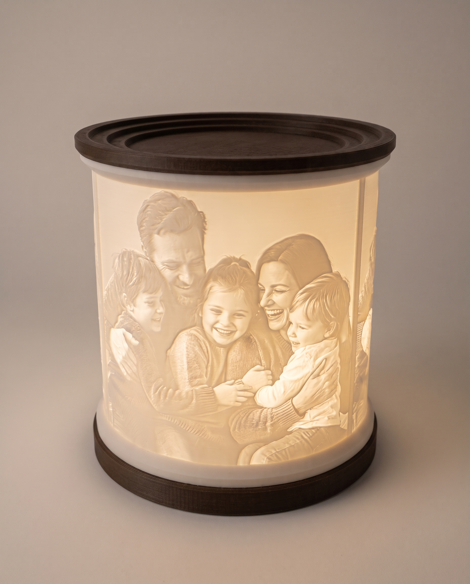 Lithophanie-Lampe Einzeln – Hero mit Familienmotiv