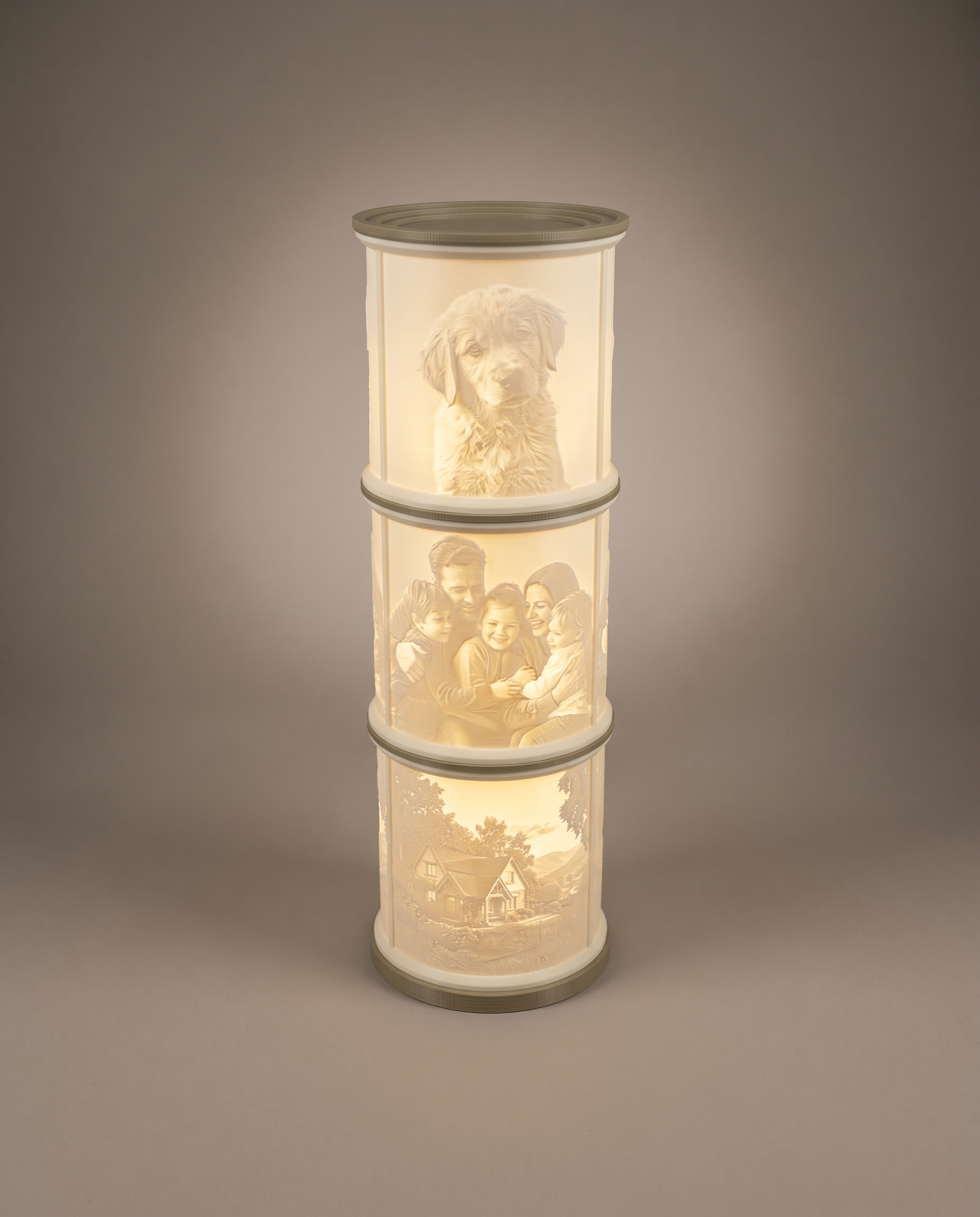 Lithophanie-Lampe Dreifach