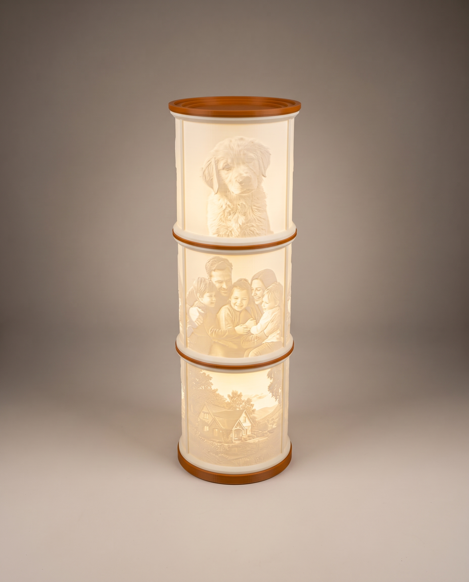 Lithophanie-Lampe Dreifach