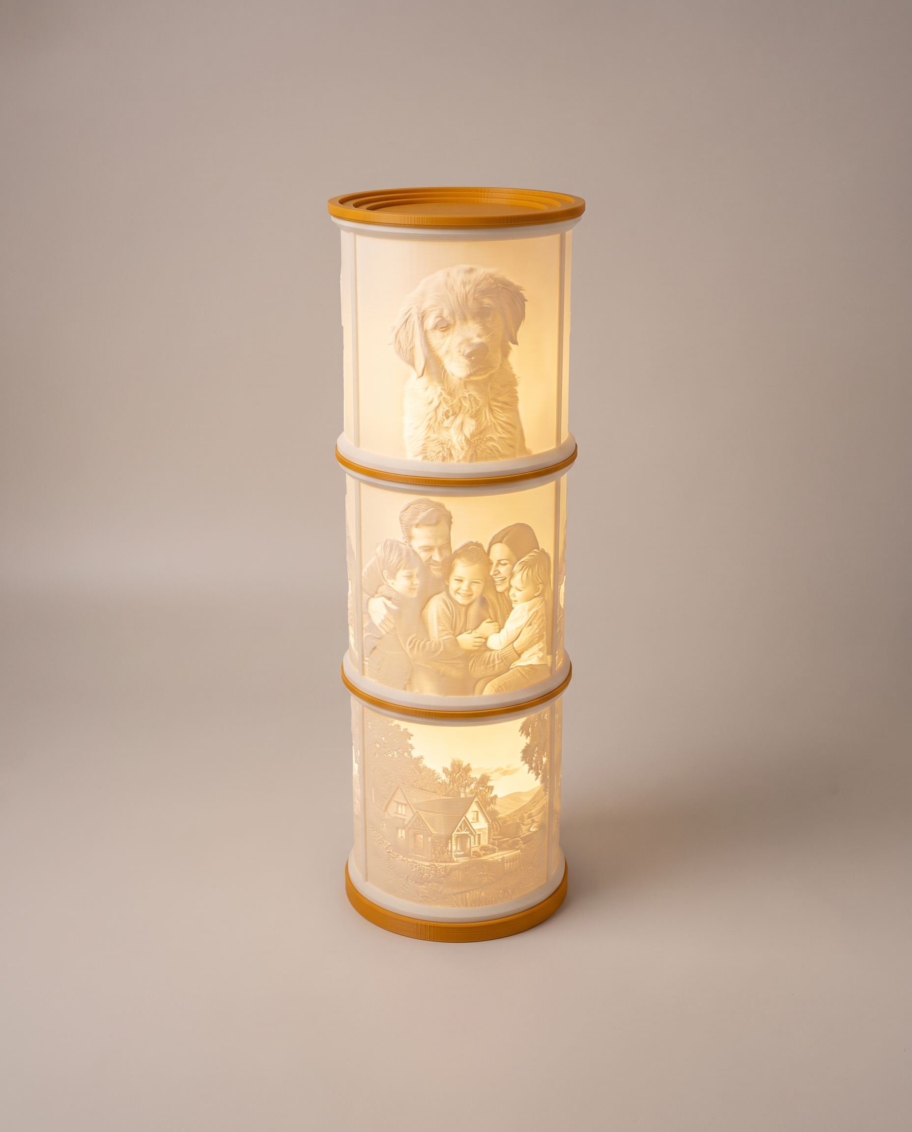Lithophanie-Lampe Dreifach