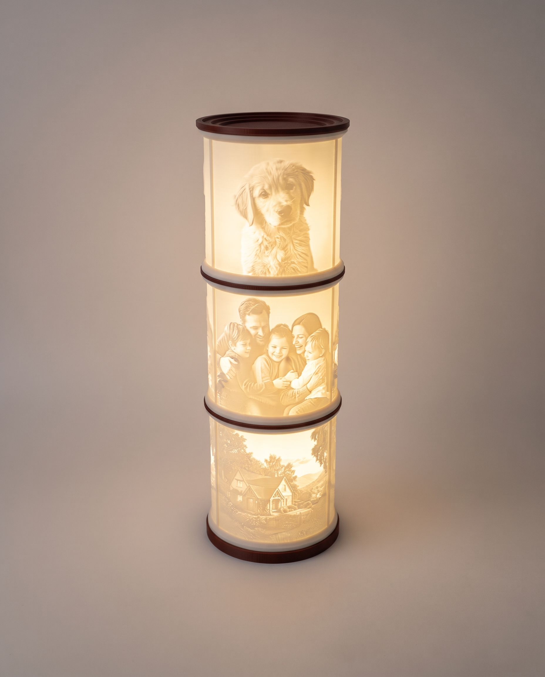 Lithophanie-Lampe Dreifach