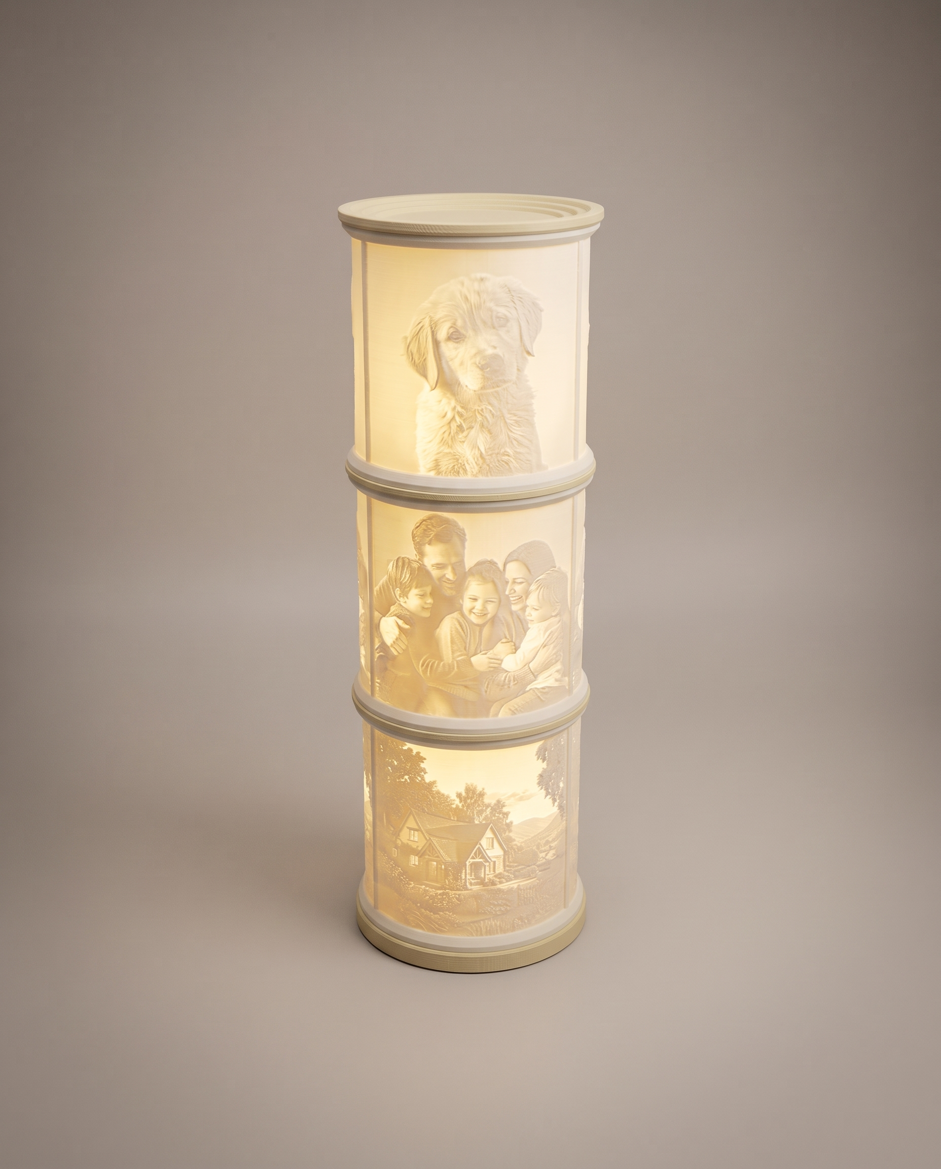 Lithophanie-Lampe Dreifach